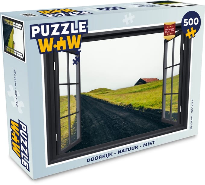 Puzzel Doorkijk - Natuur - Mist - Legpuzzel - Puzzel 500 stukjes