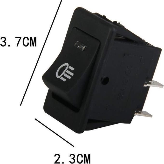 Schakelaar - Zwart - 12V - 35A - 4 polig - Witte LED