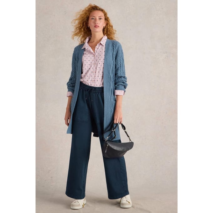 White Stuff Ava Wide Leg Jersey Jogger Mid Denim Größe: 14 REGULAR | Jogginghosen Outlet | Damen | Blau