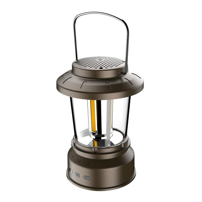 Draagbare Outdoor Retro Lantaarn Camping BT Luidspreker Licht Tentlamp USB Oplaadbare NachtHandhel White