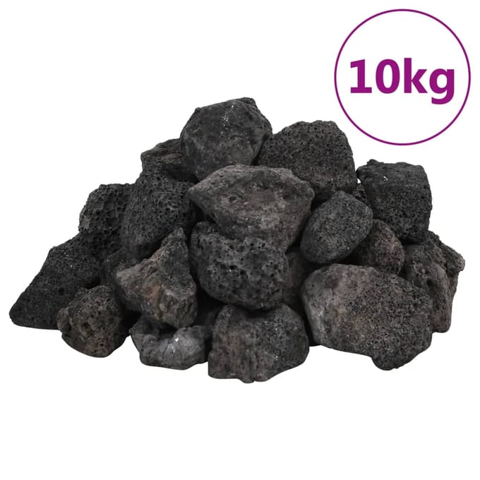 vidaXL Lavastenen 10 kg 3-5 cm zwart