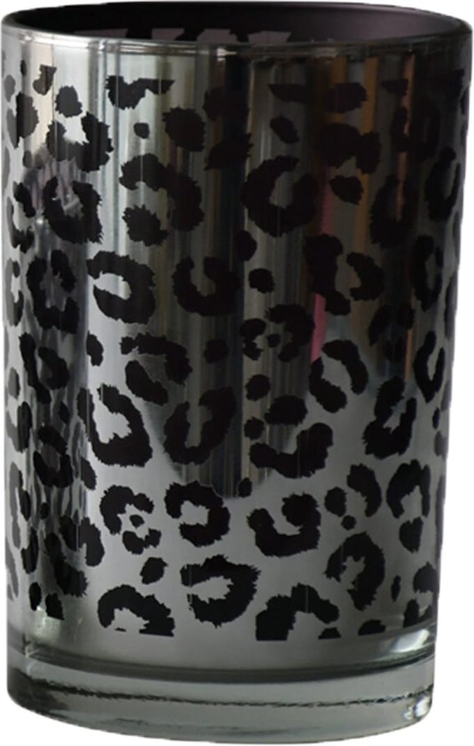 Waxinelichthouder zilver leopard large