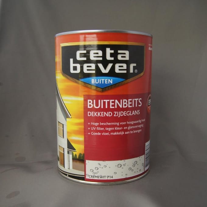 Cetabever Dekkende Buitenbeits - 1,25 liter - Cremewit