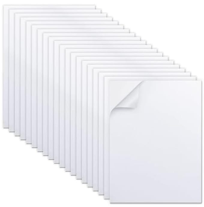 Zelfklevende Witte Schuimrubber Platen - 20 Stuks A4, 2 mm Dikte voor Knutselen en Scrapbooking