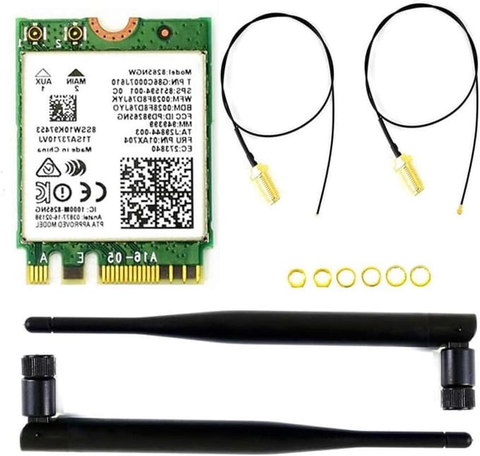 Draadloze Netwerkkaart - WiFi Bluetooth Module - Snel Internet - Dual Band AC - 22x30mm - Zwart