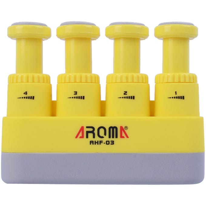 Aroma AHF-03 Draagbare Gitaar Bas Piano Vingertrainer Handtrainer Medium spanning Handtraining geel