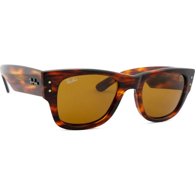 Ray-Ban Vierkante Unisex Gestreept Havana Bruin RB0840S Mega Wayfarer
