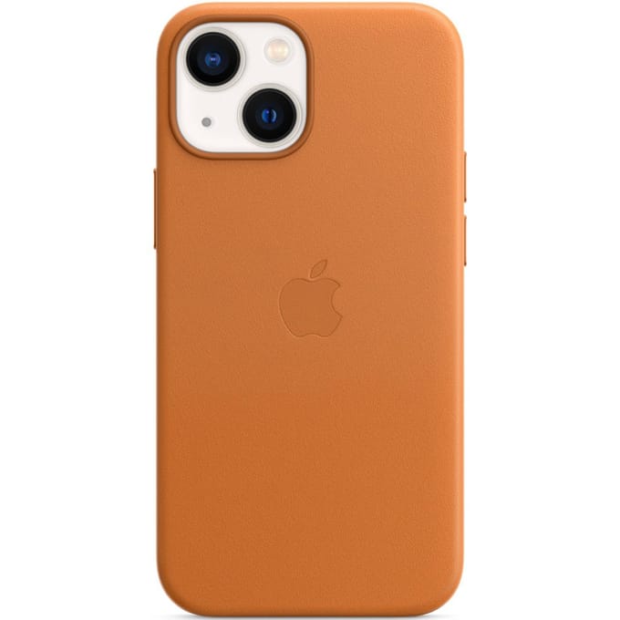 Leather Backcover MagSafe voor de Apple iPhone 13 Mini - Golden Brown