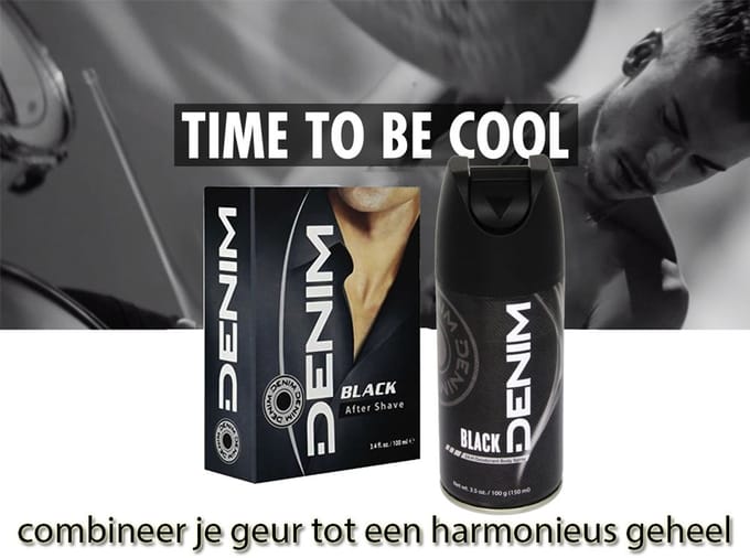 Denim Black – Aftershave & Deodorant Spray – Set in Transparant Tasje