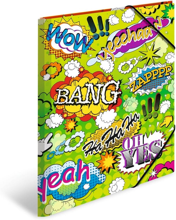 Set van 3 Verzamelmappen DIN A3 in Strips Stijl voor Kinderen