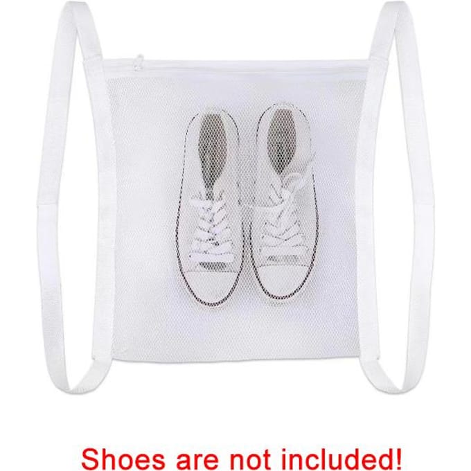 1 stuk Sneaker Droogzak, Schoenennet voor Droogdeur met Elastische Banden, Waszak voor Sneakers voor Schoenen, 40X40cm wit
