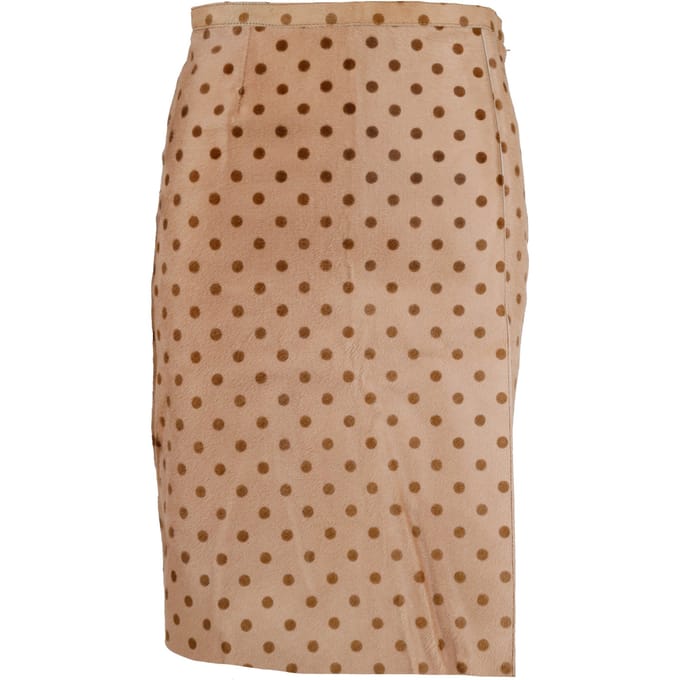 Moschino Cheap and Chic Polkadot Geprinte Kalfsleren Rok - '10s