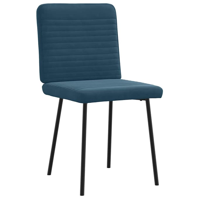 vidaXL - Eetkamerstoelen - 6 - st - fluweel - blauw
