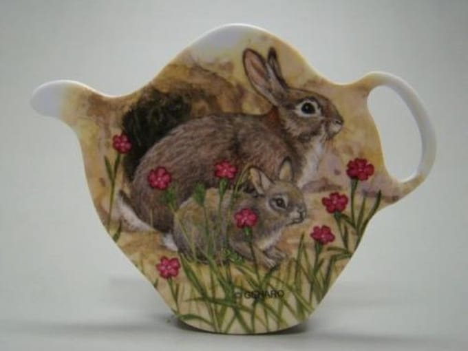 Theetip konijn - Geharo - 10 cm - melamine - konijnen design - cadeau