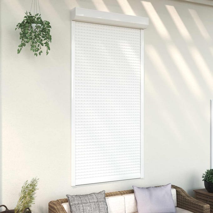 vidaXL - Rolluik - Wit - 110 - x - 220 - cm - Aluminium - en - polyurethaan