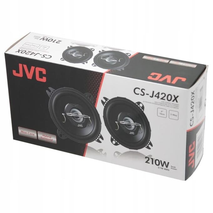 JVC CS-J420X 2-weg coaxiale inbouwluidspreker 210 W Inhoud: 1 paar
