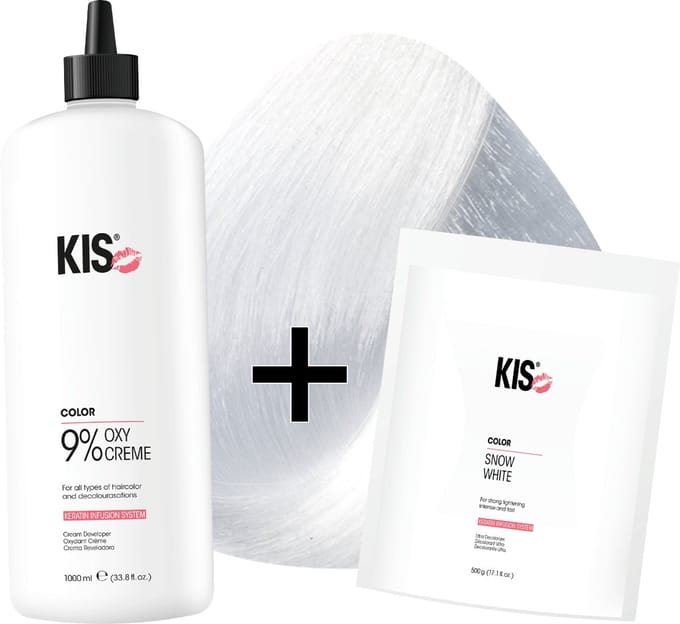 Snow white set LARGE 9 blondeerpoeder | KIS - (500gr snowwhite & 1L waterstofperoxide)