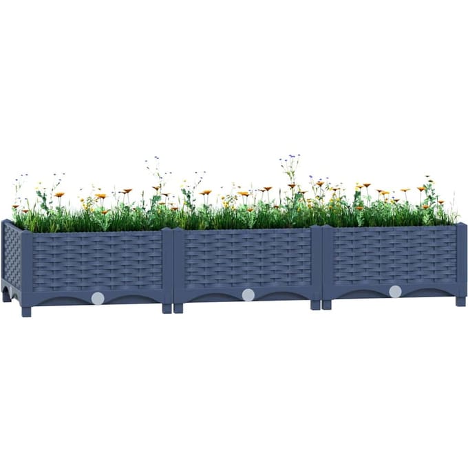 vidaXL - Plantenbak - verhoogd - 120x40x23 - cm - polypropyleen