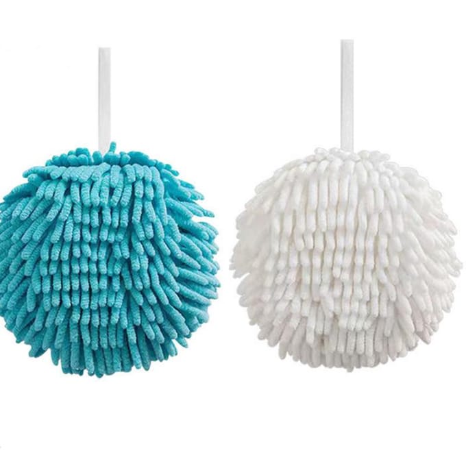 Absorberende Handdoek Chenille Sneldrogend Ophangbaar Keuken Badkamer Doek Huishoudelijke Handdoek 2pcs blue