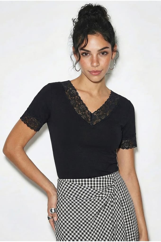 V-hals Slim Fit Blouse