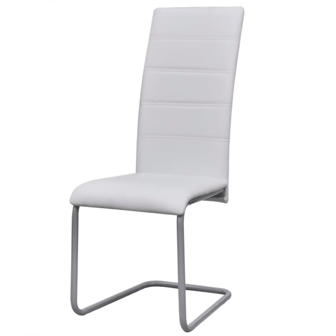 vidaXL - Eetkamerstoelen - 2 - st - kunstleer - wit