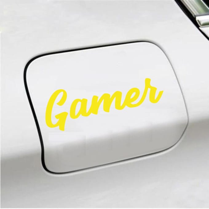 Bumpersticker - Gamer - 6 X 18 - Geel