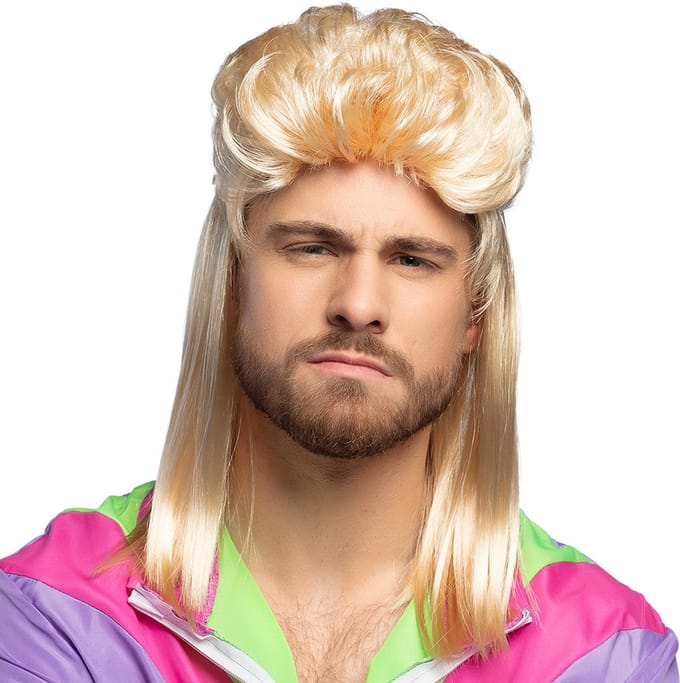 Boland - Pruik Larry blond Blond - Laagjes - Halflang - Mannen - - 80's & 90's - Disco- Punk en Aso