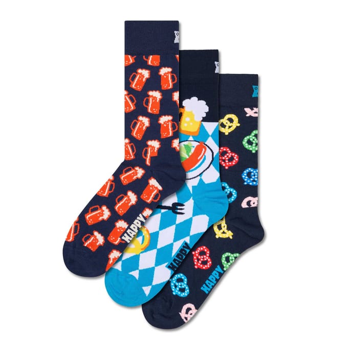 Happy Socks heren giftbox 3P sokken beer glass blauw MT41-46