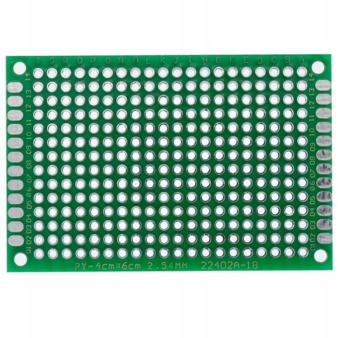 Dubbelzijdige universele PCB prototyping printplaat 40 x 60 mm (Groen)