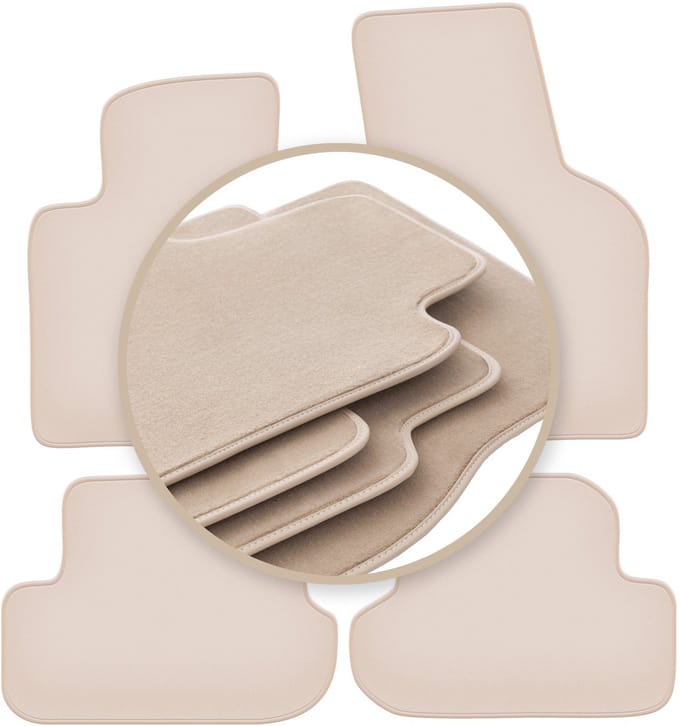 PREMIUM beige vloermatten voor: Volkswagen Kever cabrio, coupé 2012-2019