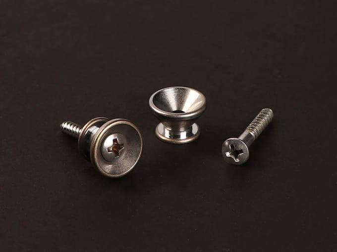 Gotoh EP-B2 Strap Buttons - Set van 2, Verouderd Aluminium