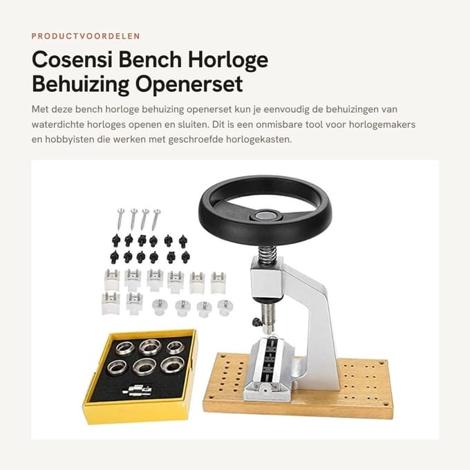 Dailygoods - Bench Horloge Behuizing Openerset voor Waterdichte Horloges
