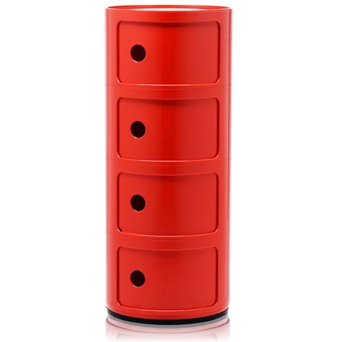 Kartell Componibili Kast Extra Large (4 Comp.) Ø32 Rood
