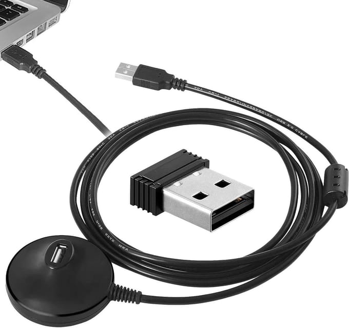 ANT USB Stick - Ontvanger Dongle - Fietsdata Ontvangen - Naadloze Overdracht - 2 meter kabel - Zwart