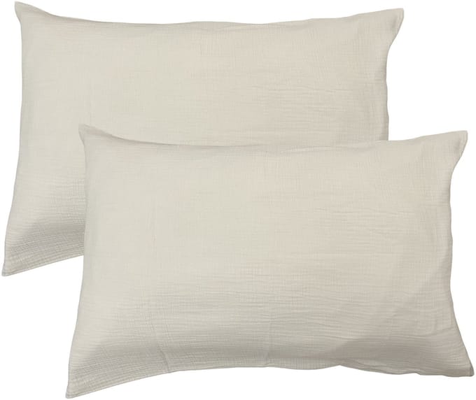 Matt & Rose Set Kussenslopen Naturel - (2x) 50 x 70 cm - Mousseline Katoen