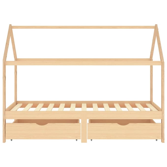 vidaXL - Kinderbedframe - met - lades - massief - grenenhout - 90x200 - cm