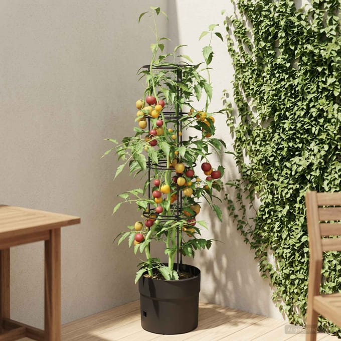 vidaXL - Tomatenteler - Zwart - Ø - 32 - x - 127 - cm - PP
