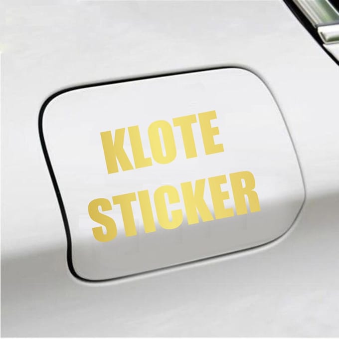 Bumpersticker - Klote Sticker - 8,2 X 12,7 - Goud