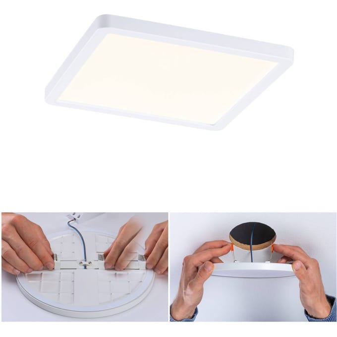 VariFit LED-inbouwpaneel Areo IP44 hoekig 175x175 mm 13W 1200lm 3000K Wit