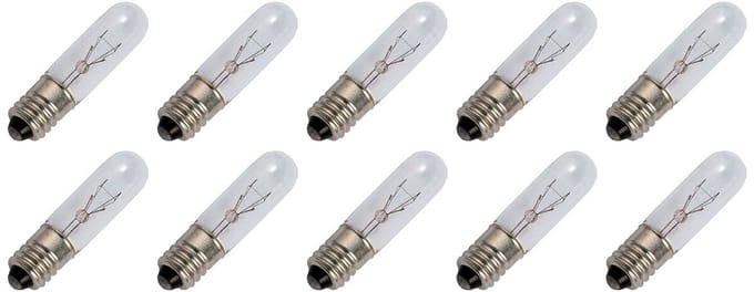 Signaallamp E10 30V 3W - 100 mAh - 10 stuks - T10 Gloeilamp Ø10mm - 40mm - 2500K - Dimbaar
