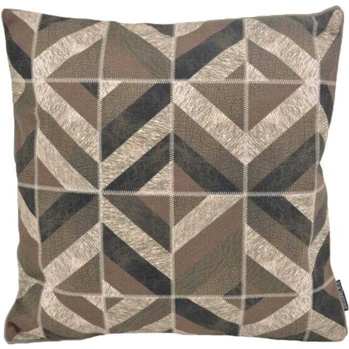 Gek op kussens! Sierkussen stripe patchwork #2 | 45 x 45 cm | pu leder