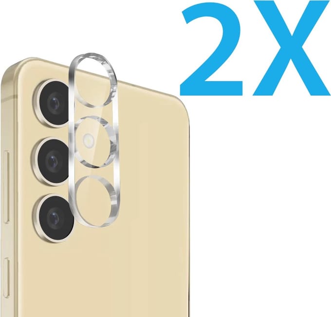 Camera lens Protector 2x Geschikt voor: Samsung Galaxy S24 - screen protector - glas - bescherm je camera - beschermglas - Transparant