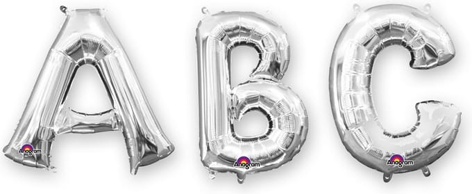 Vegaoo - Zilverkleurige aluminium letter ballon 32cm