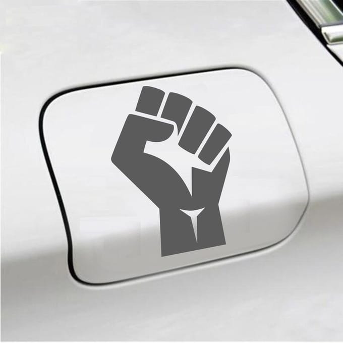 Bumpersticker - Vuist - 13 X 9 - Antraciet