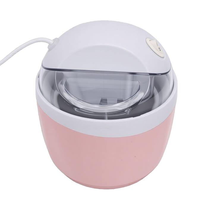 IJsmachine 500ml Capaciteit Automatische Vriesyoghurtmaker met Roerder voor Thuisgebruik Roze L gray