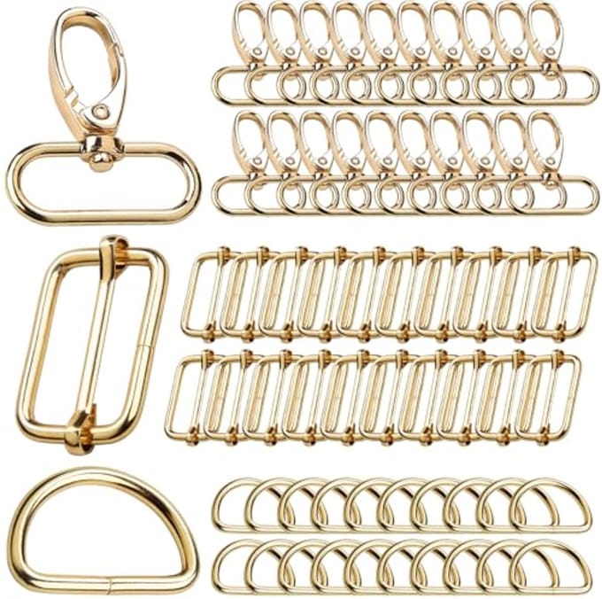 Karabijnhaak set - Draaibaar ontwerpen - 60 stuks, met D-ringen en gespen