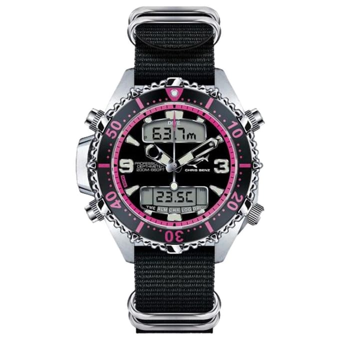 Chris Benz - CB-D200X-P-NBS - Duikershorloge - Unisex - Quartz