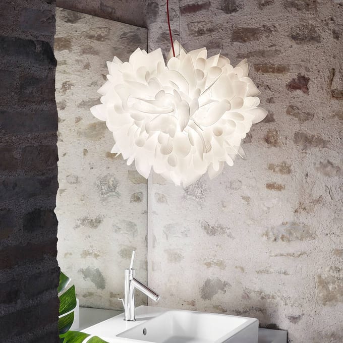 Slamp Veli Foliage hanglamp wit-rood Ø 55cm