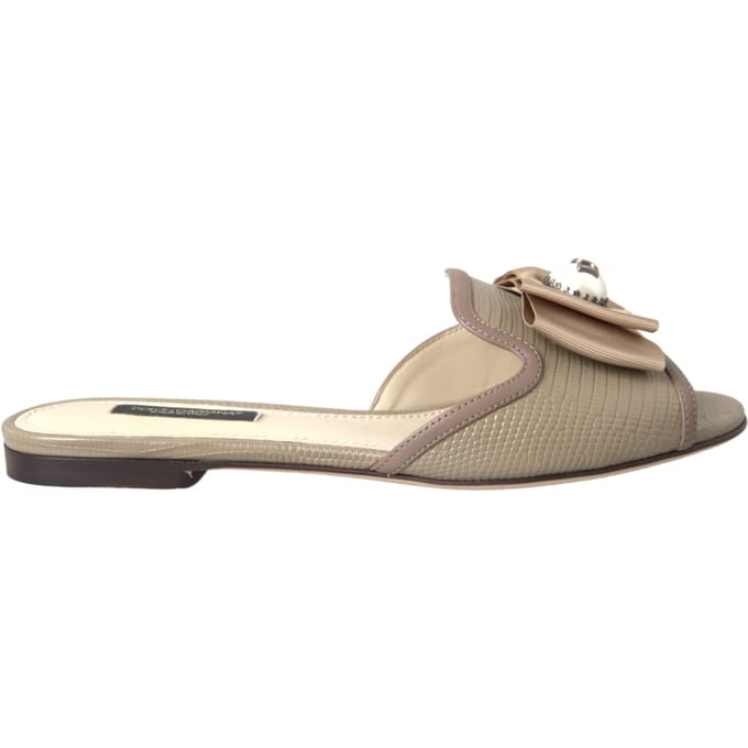 Boogversierde Leren Slippers