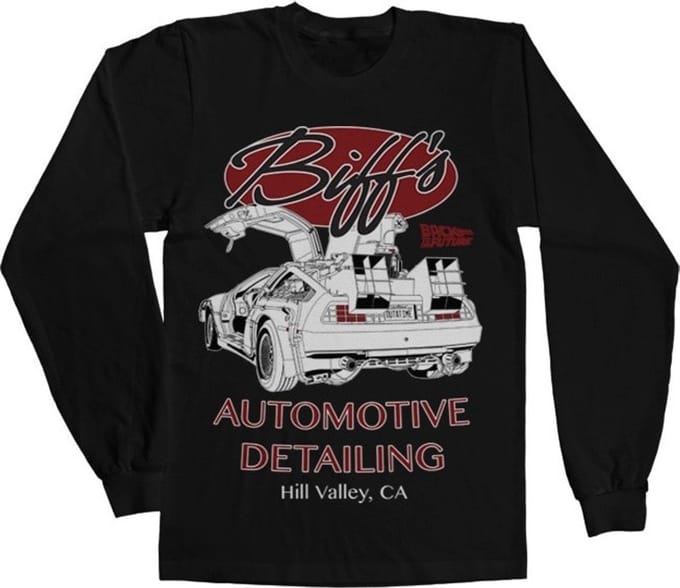 Back to the Future Biff's Automotive Detailing Longsleeve Tee Zwart-S